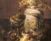 简巴普蒂斯特罗宾 - Still Life With Japanese Vase And Flowers